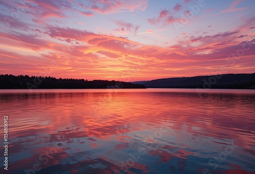 sunset over the river