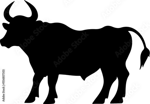 bull black silhouette vector logo