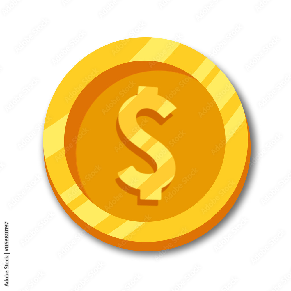 Dollar coin icon. Gold coin with front view. Elements for business, finance, and investment. Golden coin. Shinny coin illustration. Vector illustration. Web design. Dollar coin icon. Gold coin with front view. Elements for business, finance, and investment. Golden coin. Shinny coin illustration. Vector illustration. Web design.