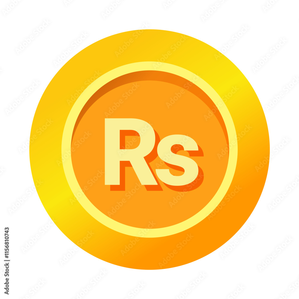 Pakistani Rupee (PKR) sign icon gold gradient vector illustration coin currency money circle flat Pakistani Rupee (PKR) sign icon gold gradient vector illustration coin currency money circle flat