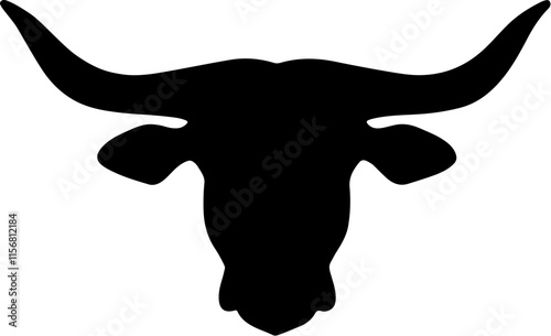 buffalo head black silhouette vector logo