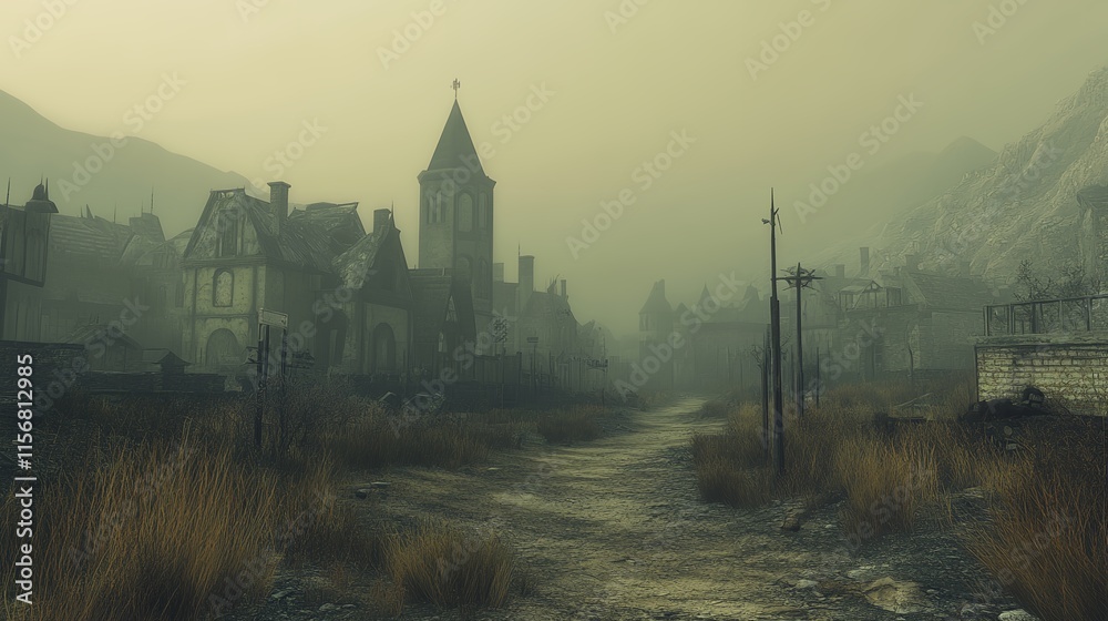 Naklejka premium ファンタジー風の美しい風景