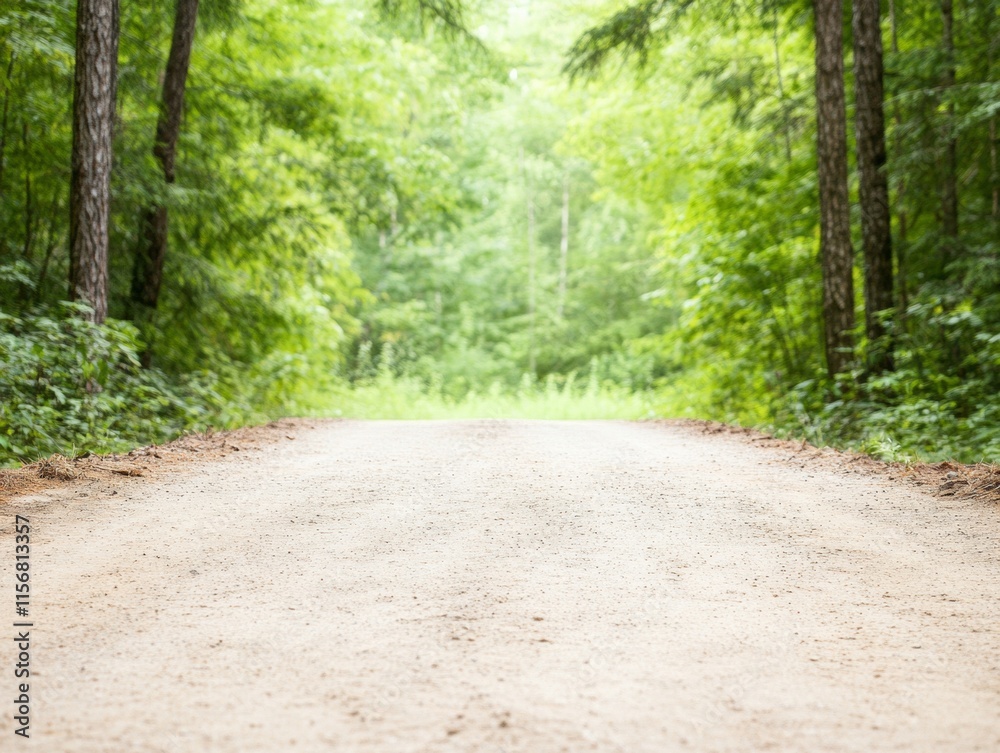 Fototapeta premium Serene Forest Pathway Under Lush Green Canopy