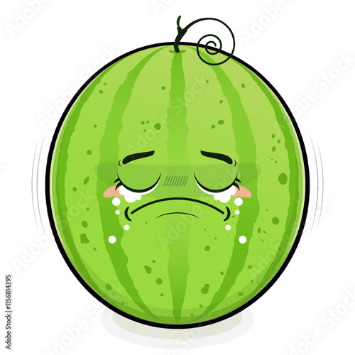 watermelon crying face cartoon cute