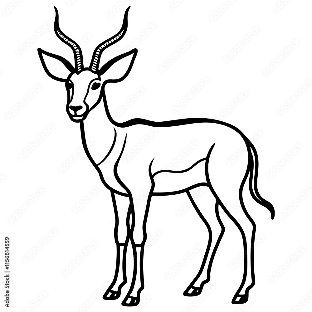 Impala vector with a white background
