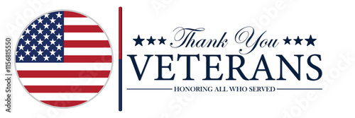  Veterans day USA, Thank You. Suitable for greeting card, poster and banner. Vector illustration.