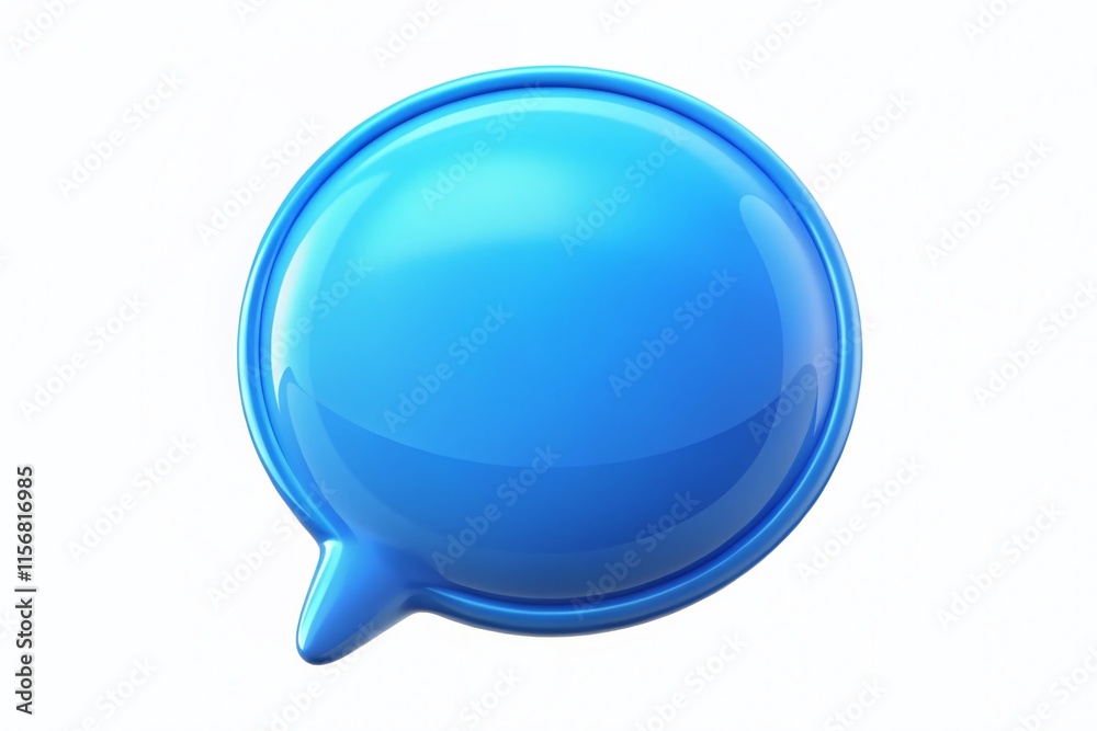 3D Blue Notification Bubble: New Message Alert for Web & App Design