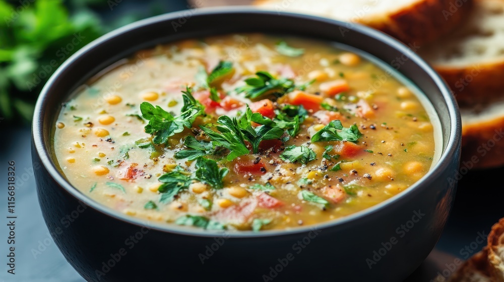 Warm bowl of split pea soup Warm bowl of split pea soup
