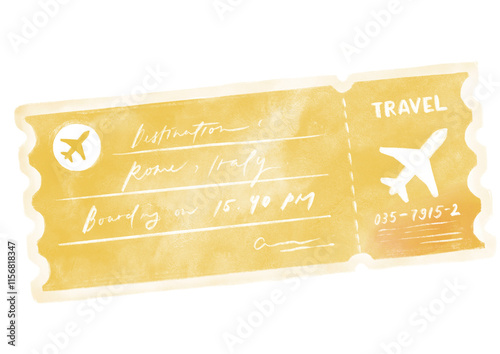 Travel Plane Ticket Illustration