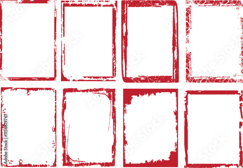 Vector grunge border set, grunge border brush, grunge border edge, square grunge border