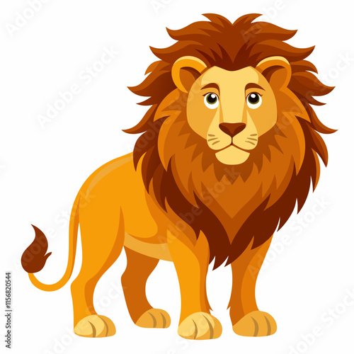 Majestic Lion on White Background