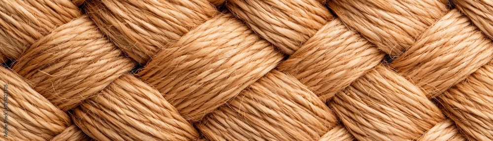 Fototapeta premium Artistic intertwine of natural fibers textured surface close-up
