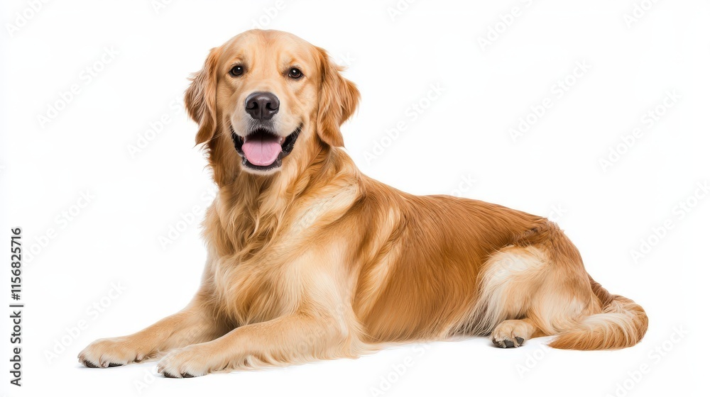 Golden retriever dog portrait in studio with white background Golden retriever dog portrait in studio with white background