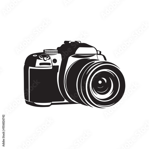  DSLR Camera silhouette vector illustration
