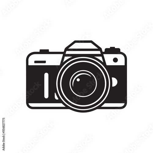 Camera silhouette vector illustration