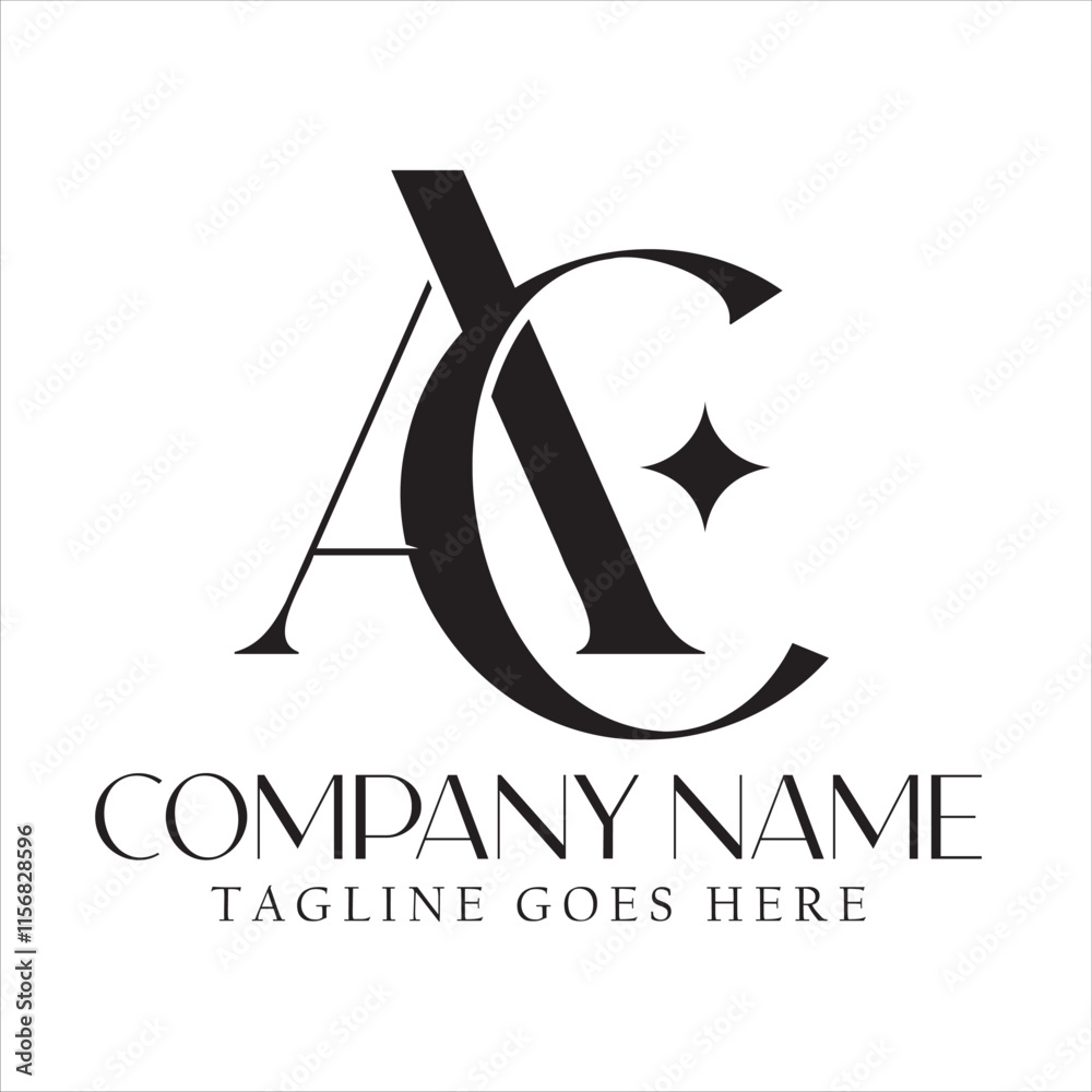 Letter AC or CA vector logo design for luxury, fashion, jewelry, boutique, and startup