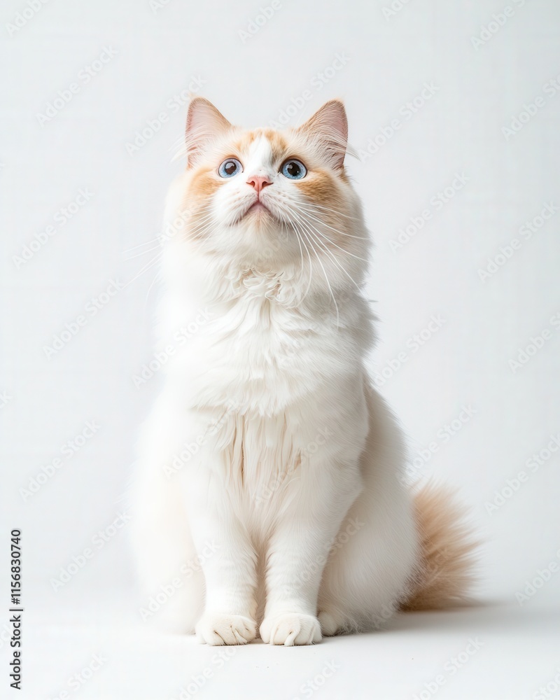 Playful cat posing elegantly indoors studio portrait calm vibes Playful cat posing elegantly indoors studio portrait calm vibes