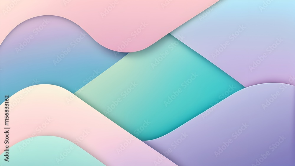 Fototapeta premium a modern pastel gradient background with layered shapes and soft, smooth transitions.