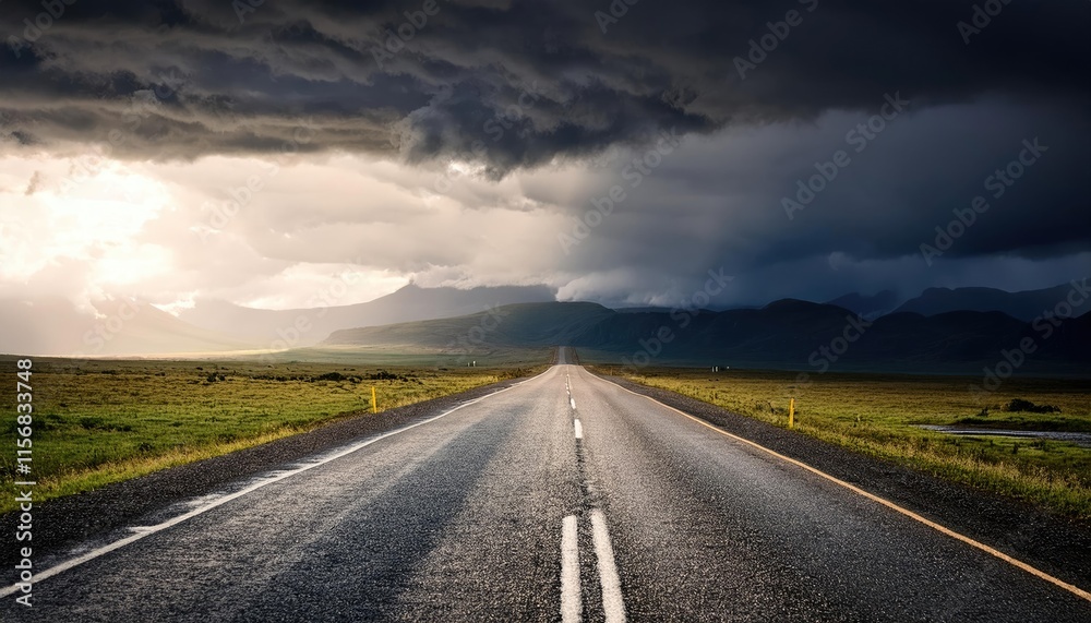 Naklejka premium the road leading to storm