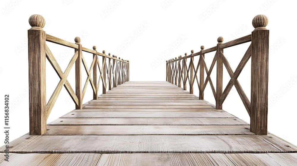 Fototapeta premium Modern Bridge Deck Architecture Isolated on White Background