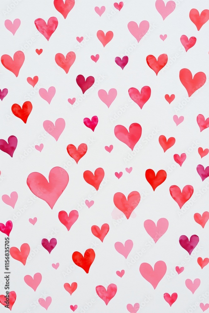 Watercolor Hearts Pattern: A Romantic Valentine's Day Design Watercolor Hearts Pattern: A Romantic Valentine's Day Design