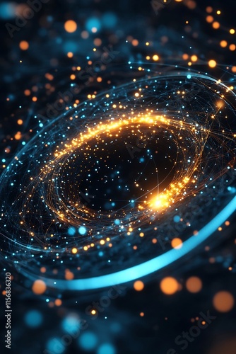 Mesmerizing Cosmic Particle Swarm in Dynamic Fractal Galaxy photo