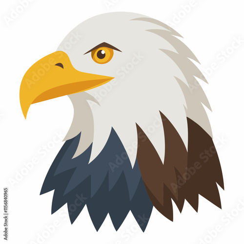 Flying Eagle bird head Silhouette isolated on white background Minimalist Eagle vector shape