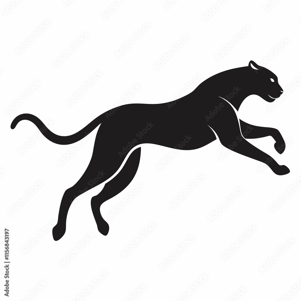 Obraz premium silhouette of a cheetah vector illustration 