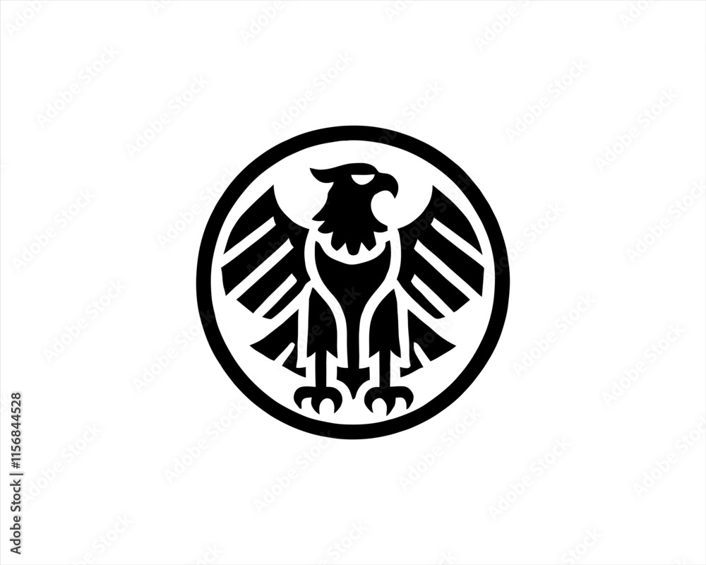 Obraz premium Eagle silhouette logo design icon vector template. Black Color Eagle icon illustration.