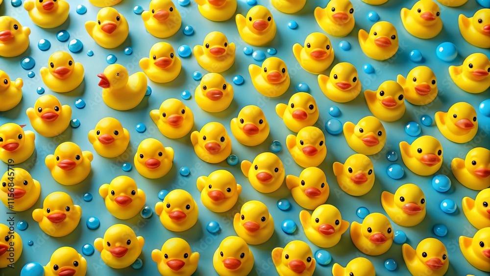Aerial View Abstract Yellow Rubber Duck Bubble Pattern - Modern Design Aerial View Abstract Yellow Rubber Duck Bubble Pattern - Modern Design