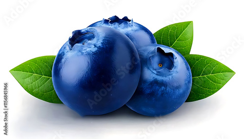 blueberries 3d render icon isolated on white background cutout photo