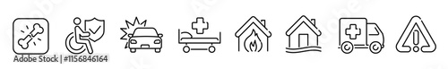 Danger icon set. Danger icon