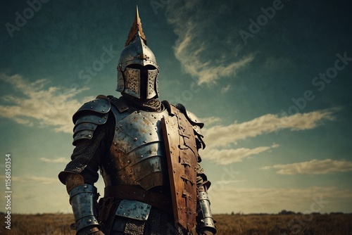 Armor of God with Inspirational Bible Verse – Grunge-Style Artwork