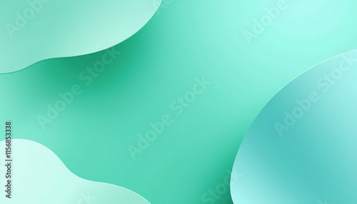 Abstract teal background with curved shapes for modern design and creative projects