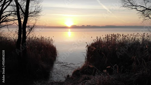 Sunrise over Pogoria Lake Dąbrowa Górnicza