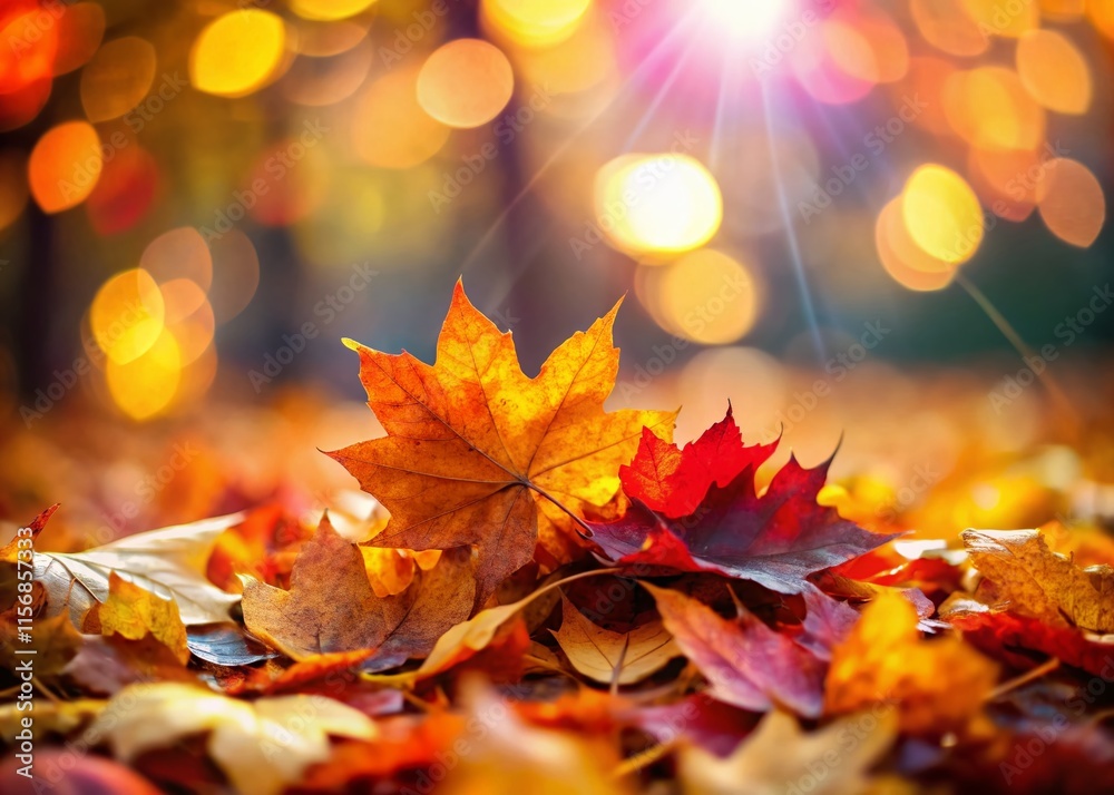 Autumn Background: Bokeh Effect with Fallen Leaves Autumn Background: Bokeh Effect with Fallen Leaves