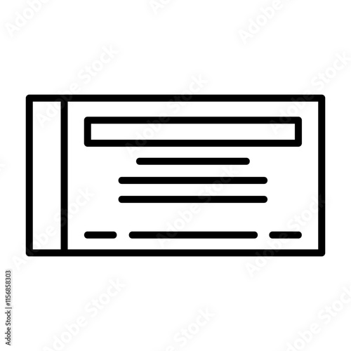 Checkbook Outline Style Icon