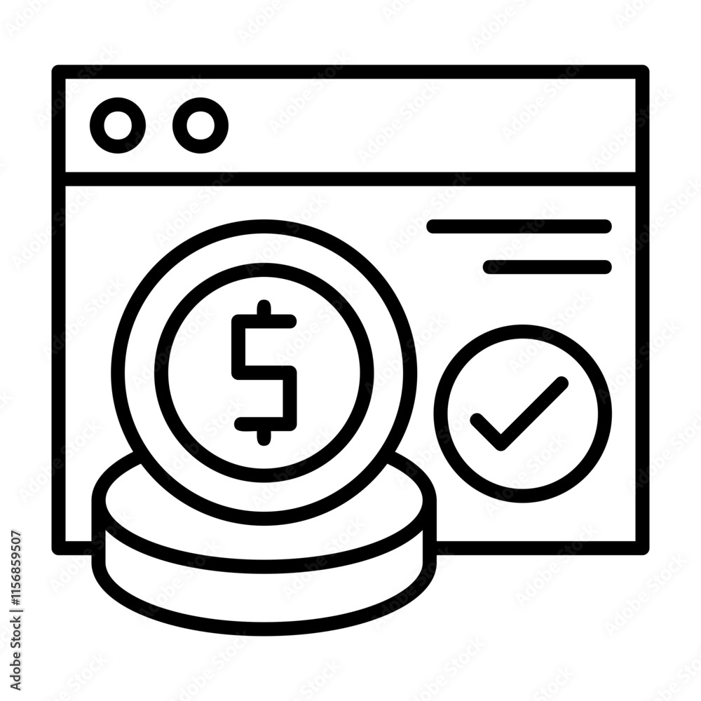 Electronic payment Outline Style Icon Electronic payment Outline Style Icon