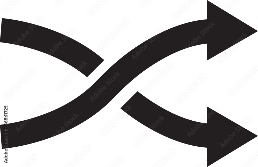 shuffle icon in trendy flat style. Random playlist. Mix music. Cross shuffle vector symbol for web site design, logo, app. High quality black style illustration isolated on transparent background. shuffle icon in trendy flat style. Random playlist. Mix music. Cross shuffle vector symbol for web site design, logo, app. High quality black style illustration isolated on transparent background.