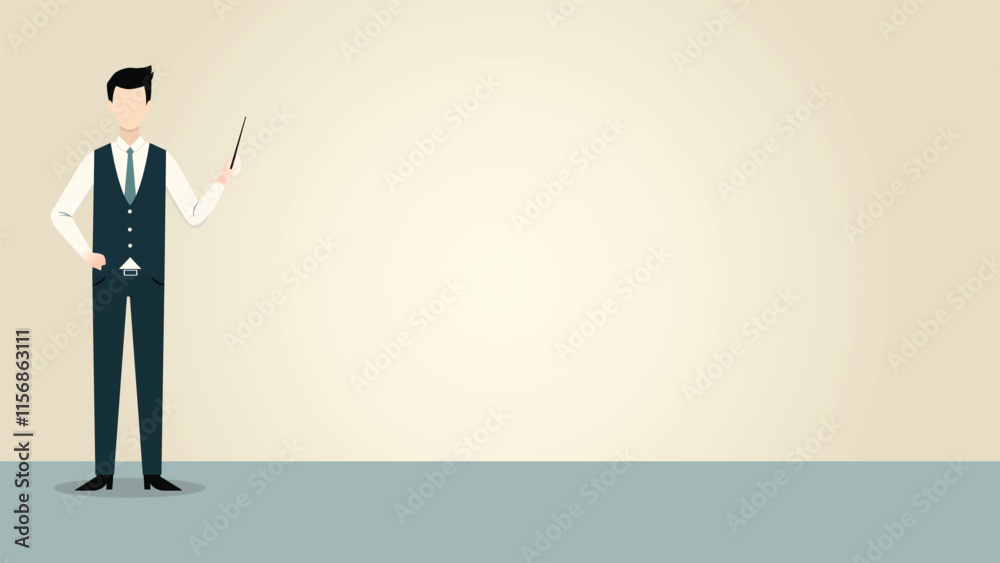 Vector image of a teacher or man standing. A standing person template that is suitable for use as a presentation template.