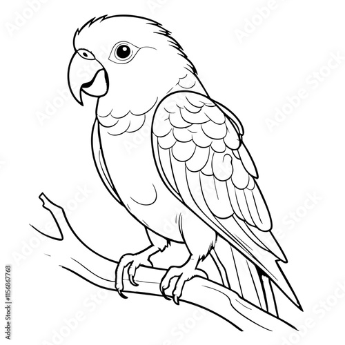 printable coloring pages of a parrot sitting on tree, this is ideal outline coloring pages for kindergarten printable