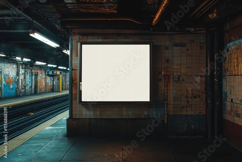 Subway Station Blank Advertisement Mockup 