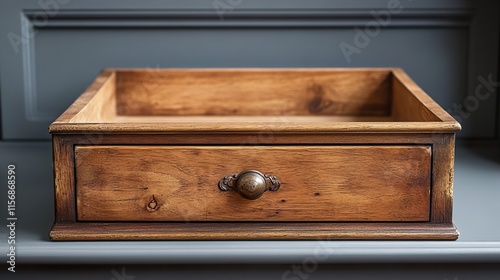 Rustic Wooden Box with Drawer: Vintage Home Decor photo