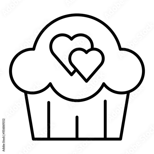 A cupcake topped with hearts, symbolizing wedding desserts or sweet treats for celebrations