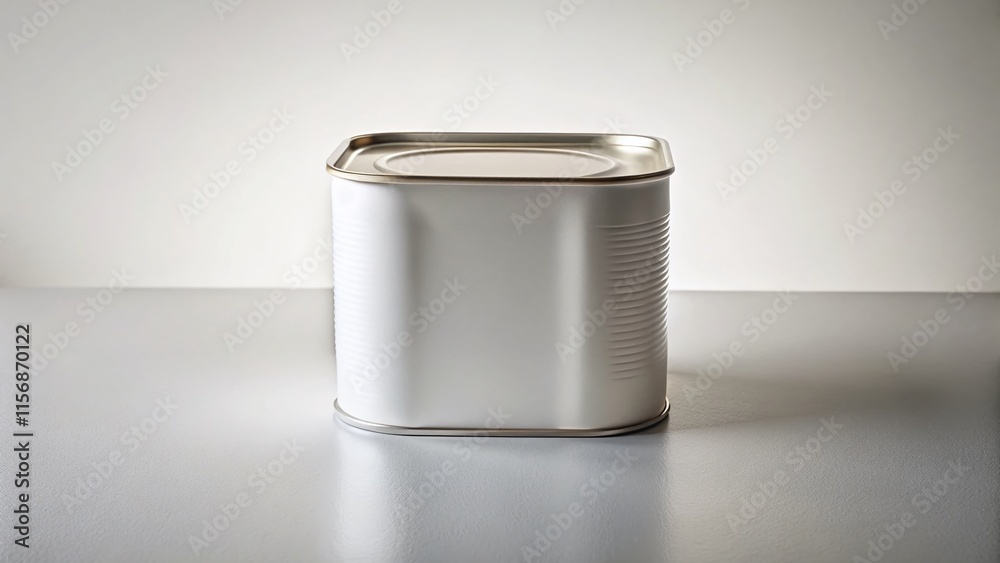 Clean White Food Packaging Tin Can Container Mockup - Studio Shot Product Photography Clean White Food Packaging Tin Can Container Mockup - Studio Shot Product Photography