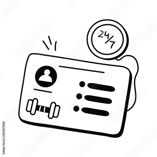 Gym membership card for access to fitness facilities and training
