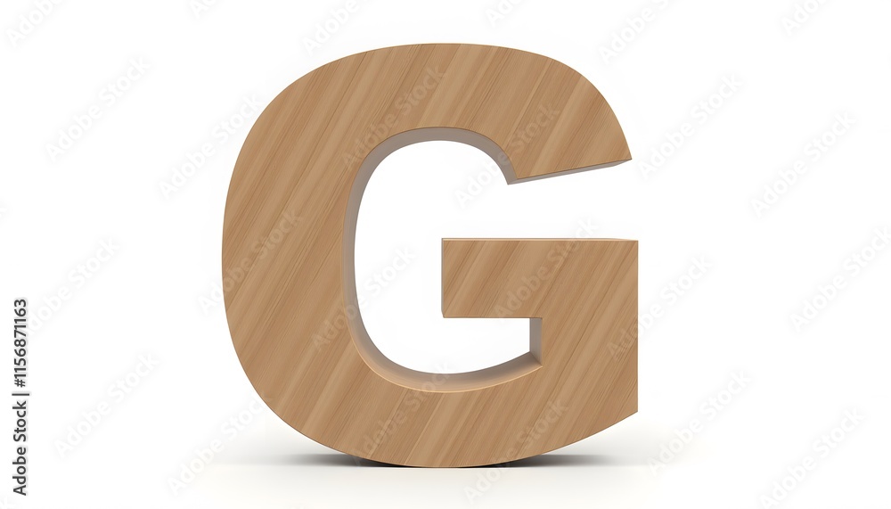 Wooden Letter G: 3D Render of a Capital G Wooden Letter G: 3D Render of a Capital G