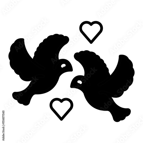 Doves black icon