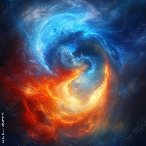 Wallpaper Mural Powerful Cosmic Eruption of Swirling Flames and Vibrant Light in the Depths of the Universe Torontodigital.ca