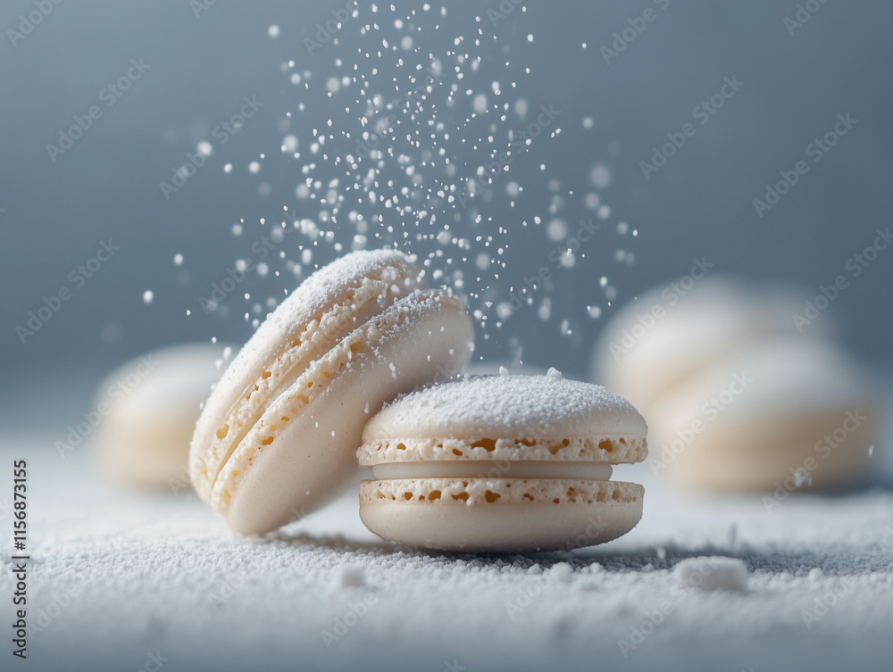 Naklejka premium macaroons on a table